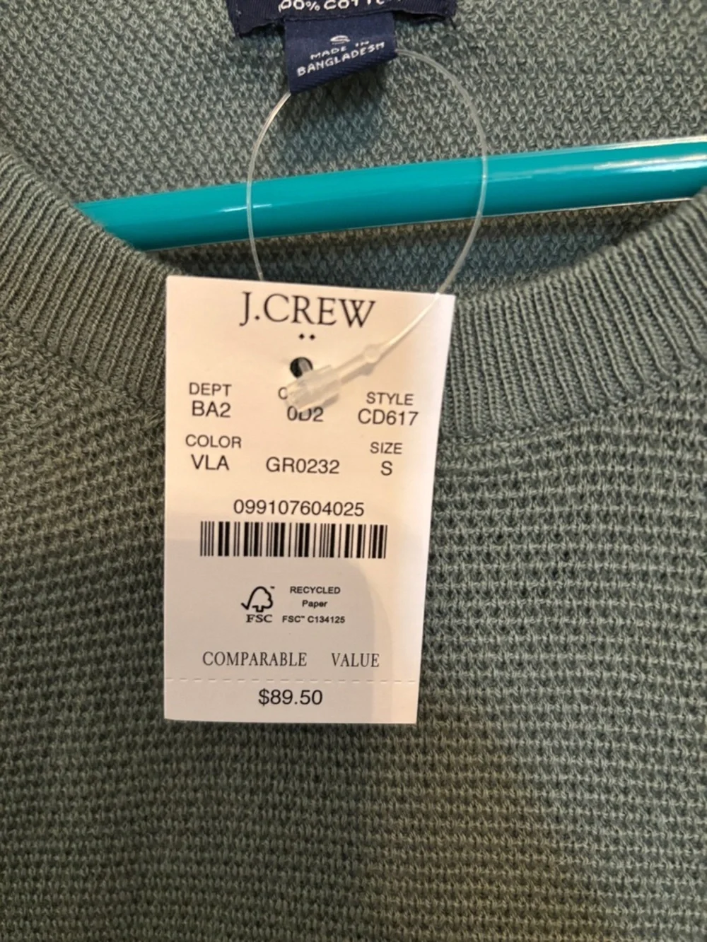 J.Crew Men’s Seed-Stitch Cotton Crewneck Sweater